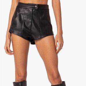 Edikted Leather Mini Short